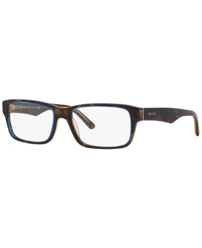 Prada Pr 16mv Men's Rectangle Eyeglasses In Blue Tort