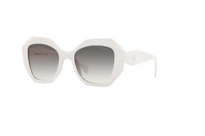 Pre-owned Prada Pr 16ws 142130 White Grey Gradient Women's 53 Mm Sunglasses