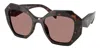 Prada 53mm Gradient Irregular Sunglasses In Brown