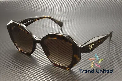 Pre-owned Prada Pr 16ws 2au6s1 Tortoise Brown Gradient 53 Mm Women's Sunglasses