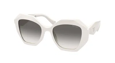 Pre-owned Prada Pr 16ws White/grey Shaded (142-130) Sunglasses