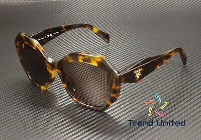 Pre-owned Prada Pr 16wsf Vau05c Honey Tortoise Lt Brown Polarized 53 Mm Women's Sunglasses In Polar Light Brown