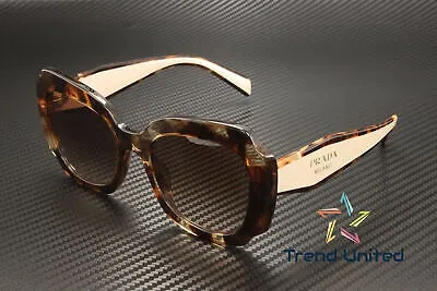 Pre-owned Prada Pr 16ys 01r0a6 Havana Brown Gradient 52 Mm Women's Sunglasses
