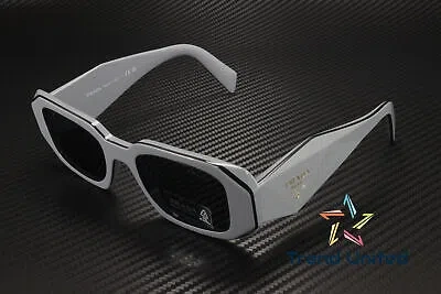 Pre-owned Prada Pr 17ws 11n09t Marble Black Dark Grey 49 Mm Women's Sunglasses In Gray