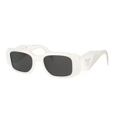 Prada Dark Grey Rectangular Ladies Sunglasses Pr 17ws 1425s0 49 In White