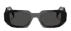 Prada 0pr 17ws Geometric Rectangular Acetate Sunglasses In Black