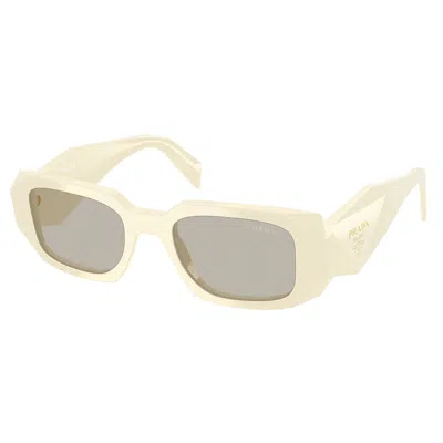 Prada Pr 17ws 21d5j2 49mm Womens Rectangle Sunglasses In Yellow