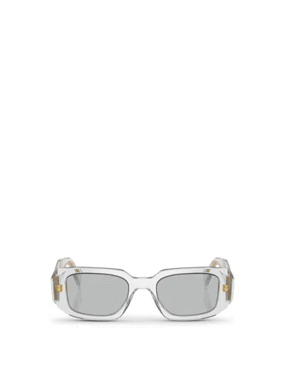 Prada Pr 17ws Acetate Transparent Sunglasses In Transparent Grey