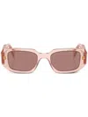 Prada Womens Pink Pr 17ws Rectangular-frame Acetate Sunglasses In Pink