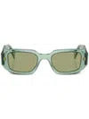 Prada Womens Green Pr A25s Rectangle-frame Acetate Sunglasses In Green