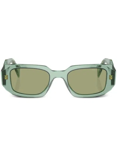 Prada Pr 17ws Rectangle Frame Sunglasses In Green