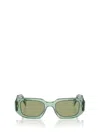 Prada Womens Green Pr A25s Rectangle-frame Acetate Sunglasses In Transparent Sage