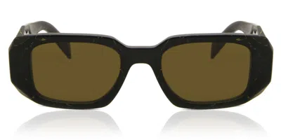 Prada Pr 17ws Asian Fit 19d01t Women's Sunglasses Black Size 49 In Brown