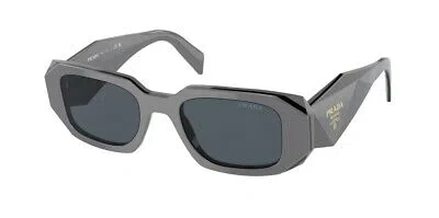 Pre-owned Prada Pr 17wsf 11n09t Marble Black Dark Grey 51 Mm Women's Sunglasses In Gray