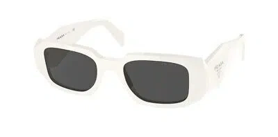 Pre-owned Prada Pr 17wsf 1425s0 Talc Dark Grey 51 Mm Women's Sunglasses In Gray