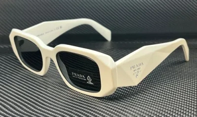 Pre-owned Prada Pr 17wsf 1425s0 White Grey Women's 51 Mm Sunglasses In Gray