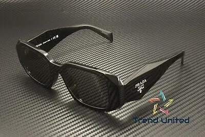 Pre-owned Prada Pr 17wsf 1ab5s0 Black Dark Grey 51 Mm Women's Sunglasses In Gray
