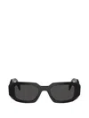 Prada 0pr 17ws Geometric Rectangular Acetate Sunglasses In Black