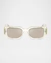 Prada Pr 17wsf Rectangular Sunglasses In Champagne