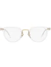 Prada Pr 17ys Mirrored Round-frame Sunglasses In White