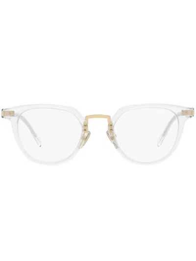 Prada Pr 17ys Mirrored Round-frame Sunglasses In White