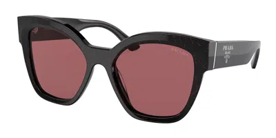 Prada Pr 17zs 11f08s Women's Sunglasses  Size 54 In Marble Etruscan Black
