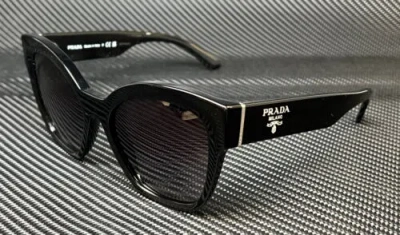 Pre-owned Prada Pr 17zsf 1ab09s Black Grey Gradient Women's 55 Mm Sunglasses In Gray