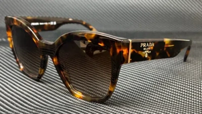 Pre-owned Prada Pr 17zsf Vau6s1 Brown Tortoise Women's 55 Mm Sunglasses