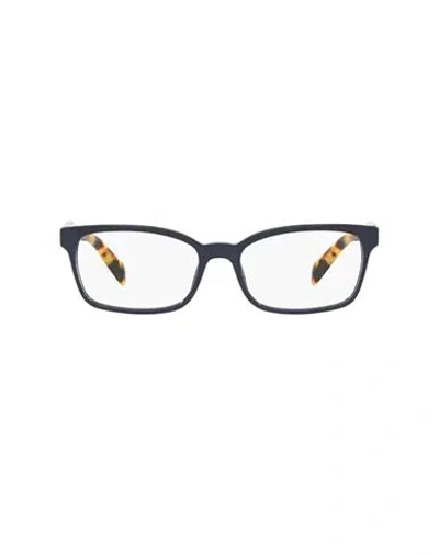 Prada Pr 18tv Woman Eyeglass Frame Blue Size 53 Acetate In Black