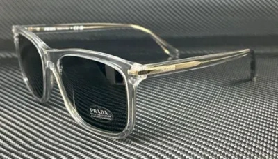 Pre-owned Prada Pr 18ws U430a9 Gray Crystal Blue Men's 56 Mm Sunglasses