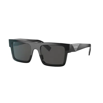 Prada Pr 19ws 1ab5s0 52mm Unisex Rectangle Sunglasses In Black