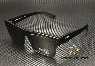 Pre-owned Prada Pr 19ws 1ab5s0 Black Dark Grey 52 Mm Men's Sunglasses In Gray