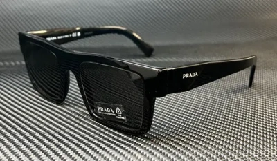 Pre-owned Prada Pr 19ws 1ab5s0 Black Grey Men's 52 Mm Sunglasses In Gray