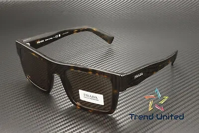Pre-owned Prada Pr 19ws 2au8c1 Tortoise Dark Brown 52 Mm Men's Sunglasses