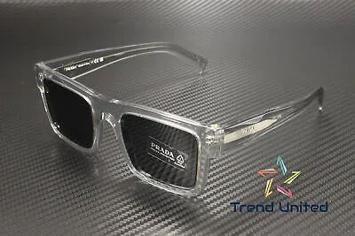 Pre-owned Prada Pr 19ws U4309t Crystal Grey Dark Grey 52 Mm Men's Sunglasses In Gray