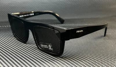 Pre-owned Prada Pr 19wsf 1ab5s0 Black Grey Men's 52 Mm Sunglasses In Gray