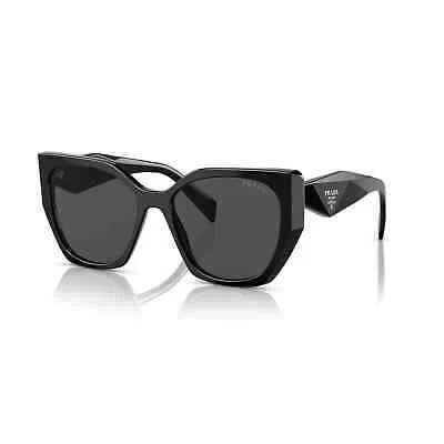 Pre-owned Prada Pr 19zs 1ab5so Black Dark Grey Large Women Sunglasses In Gray