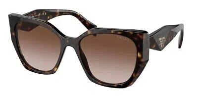 Pre-owned Prada Pr 19zs 2au6s1 Tortoise Brown Gradient 55 Mm Women's Sunglasses