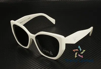 Pre-owned Prada Pr 19zsf 1425s0 Talc Dark Grey 56 Mm Women's Sunglasses In Gray