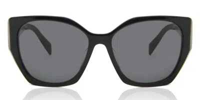 Prada Pr 19zsf Asian Fit 1ab5s0 Women's Sunglasses Black Size 56