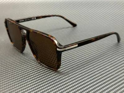 Pre-owned Prada Pr 20ys 16n0b0 Brown Havana Men's 55 Mm Sunglasses
