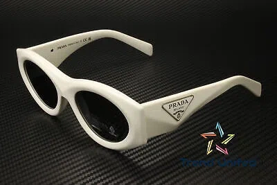 Pre-owned Prada Pr 20zs 1425s0 Talc Dark Grey 53 Mm Women's Sunglasses In Gray