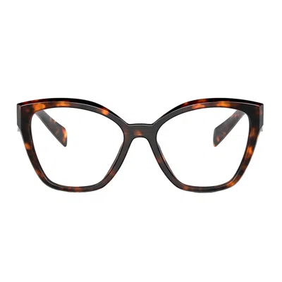 Prada Pr 20zv 14l1o1 52mm Womens Cat-eye Eyeglasses 52mm In Brown