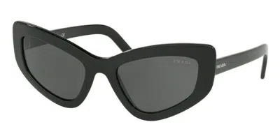 Pre-owned Prada Pr 21zs Black/dark Grey (1ab-5s0) Sunglasses In Gray