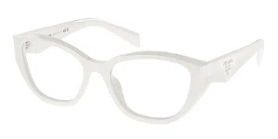 Prada Pr 21zv 17k1o1 Women's Glasses White Size 51 - Free Lenses - Blue Light Block Available In Metallic