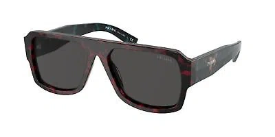 Pre-owned Prada Pr 22ys 1ab05q Black Violet Mirror Internal Silver 56 Mm Men's Sunglasses In Purple