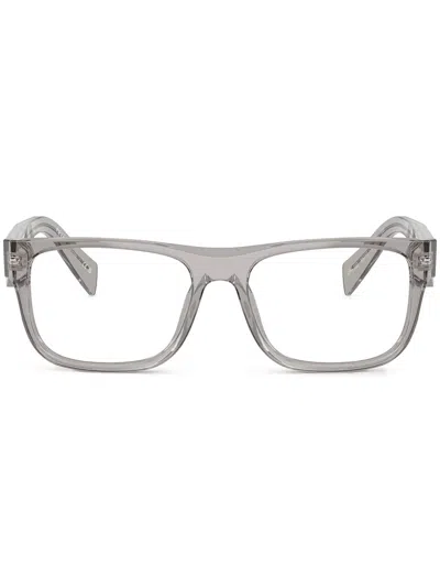 Prada Pr 22zv Transparent Dark Grey Glasses