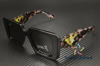 Pre-owned Prada Pr 23ys 1ab5s0 Black Dark Grey 51 Mm Women's Sunglasses In Gray