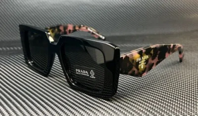 Pre-owned Prada Pr 23ysf 1ab5s0 Black Grey Women's 52 Mm Sunglasses In Gray