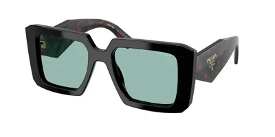 Prada Pr 23ysf Asian Fit 26b40k Women's Sunglasses Black Size 52 In Green